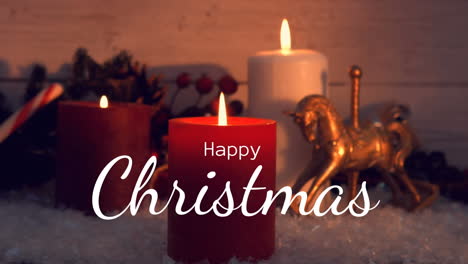 velas de navidad encendidas y decoración 4k