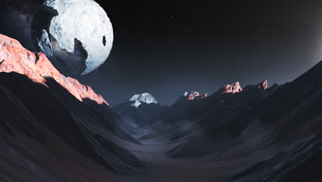 alien planet landscape at night