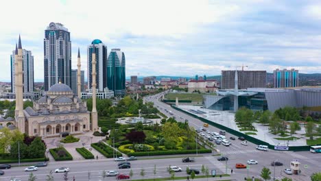 chechnya grozny mosque heart of chechnya. aero video