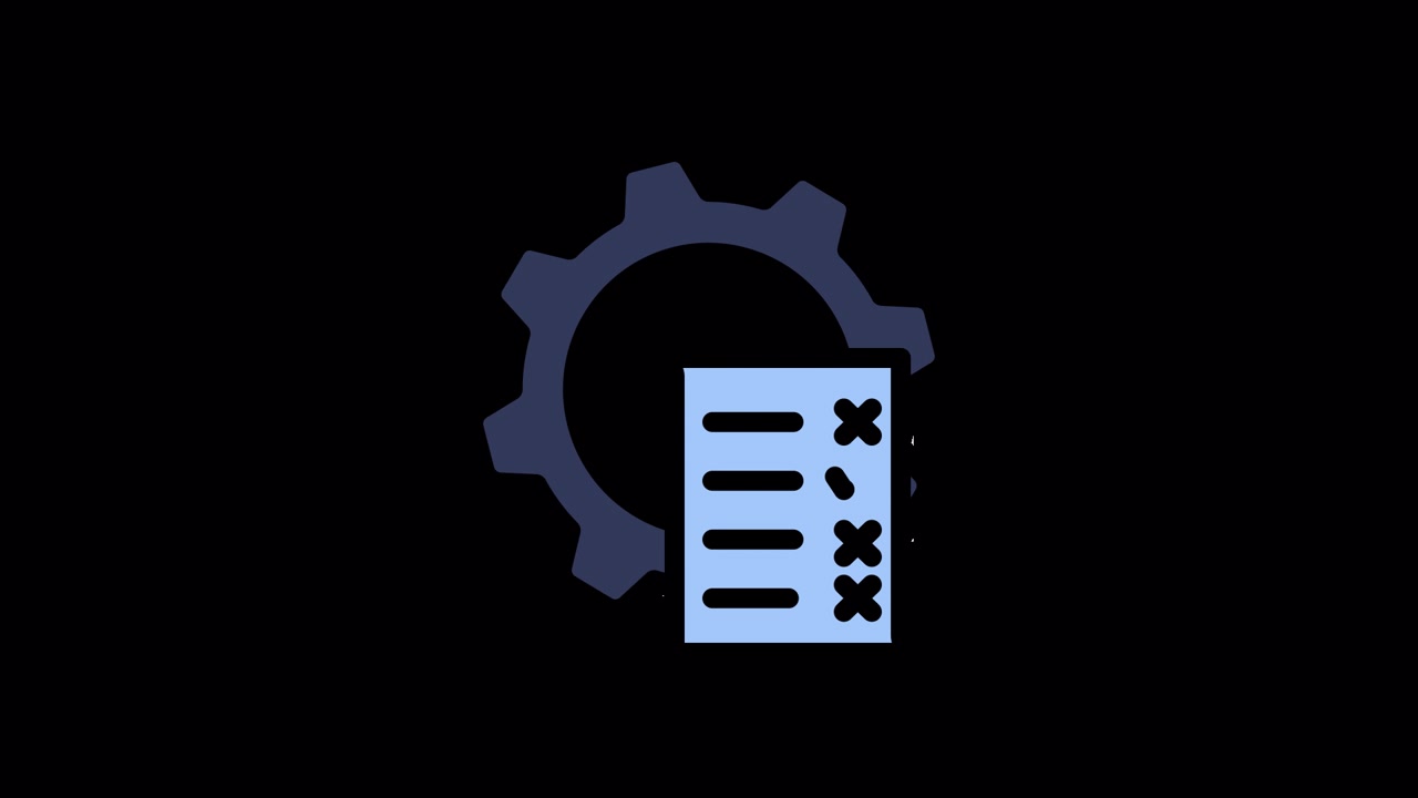 Animated Icon of Gear and Checklist with Checkmarks and Crosses