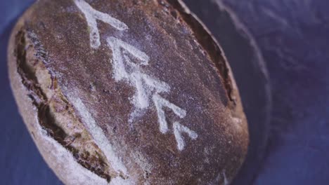 freshly baked rye round bread close-up. homemade bread. the concept of healthy eating