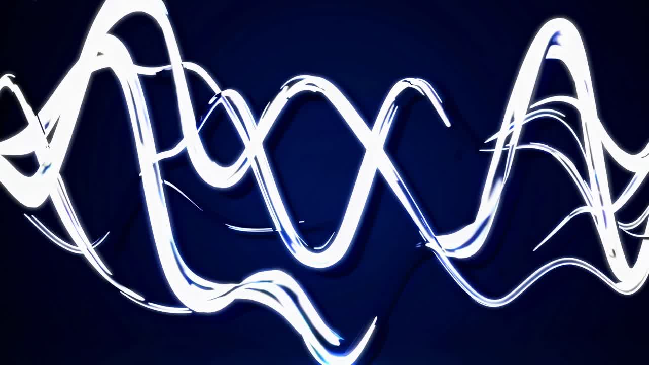 Abstract video concept with dynamic light trails on a dark background