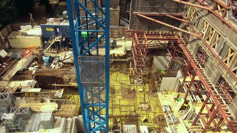drone shot of a house under construction in london