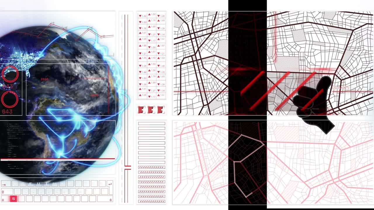 Animation of data processing over globe