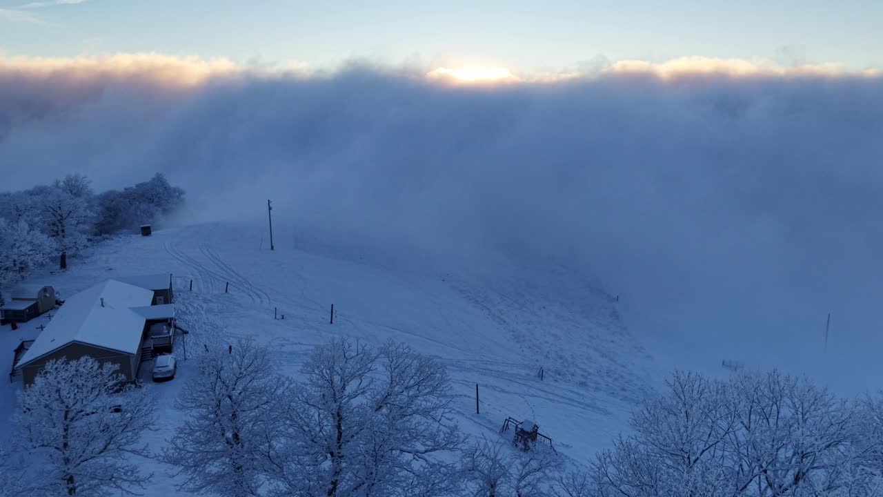 appalachia scene near boone nc after a snowstorm along a ridgeline not far from Boone NC, North Carolina