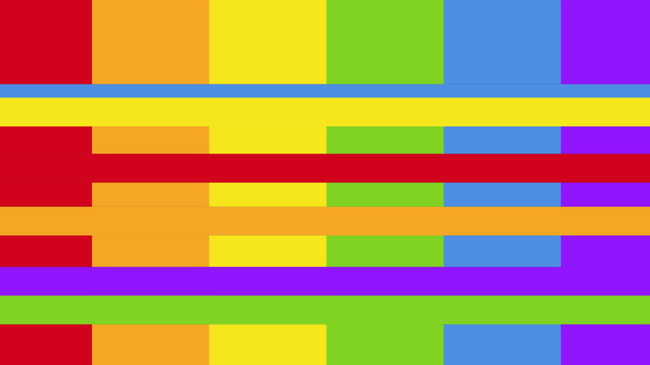 animación de formas geométricas coloridas sobre un fondo negro