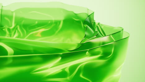 flowing transparent green multilayer glass background, 3d rendering.