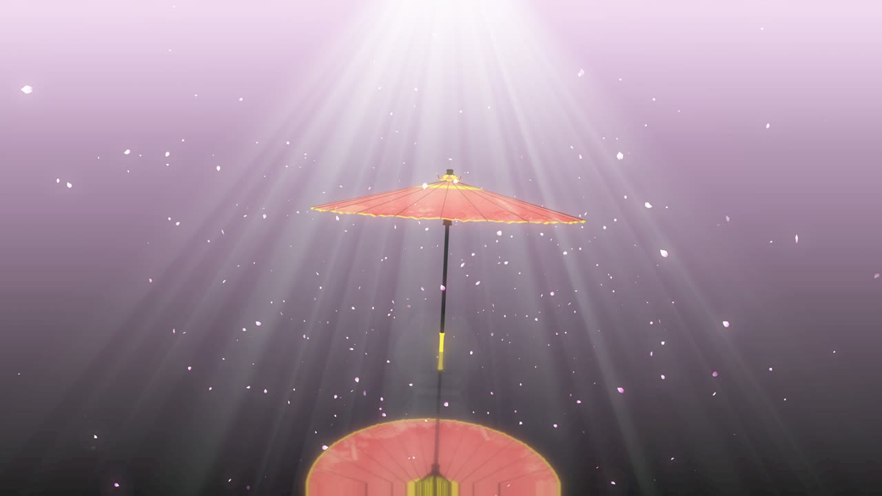 일본어 중국어 우산 우산 루프 애니메이션