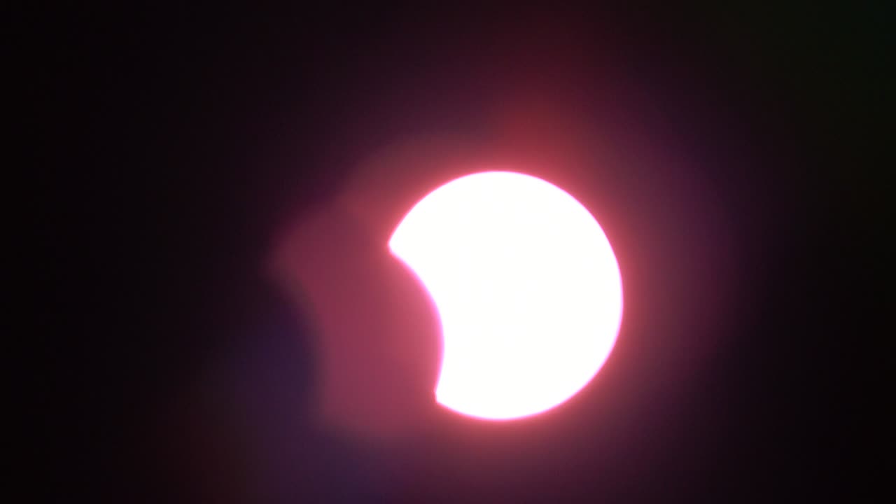 Sun solar eclipse on daytime by glasses protect light sunny