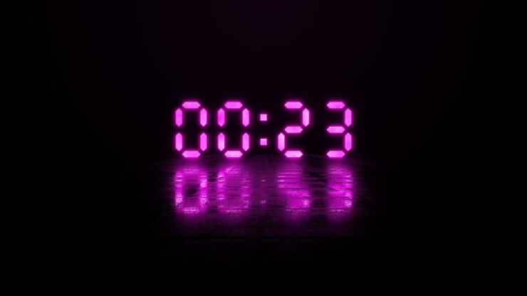 3D digital countdown counting 30 to 0 second on futuristic pink background.4K 3D rendering countdown numbers, futuristic abstract background. Countdown for show openers, events, movie trailers, vj