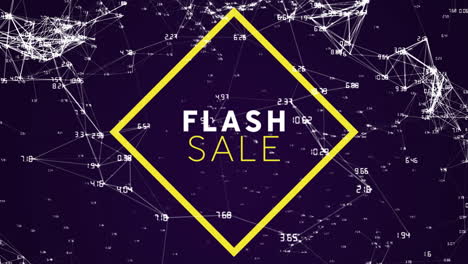 Animation-Des-Flash-Sale-Textes-über-Verbindungen-Auf-Schwarzem-Hintergrund