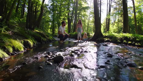 family fun in the forest creek