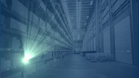 animation of light trails over warehouse