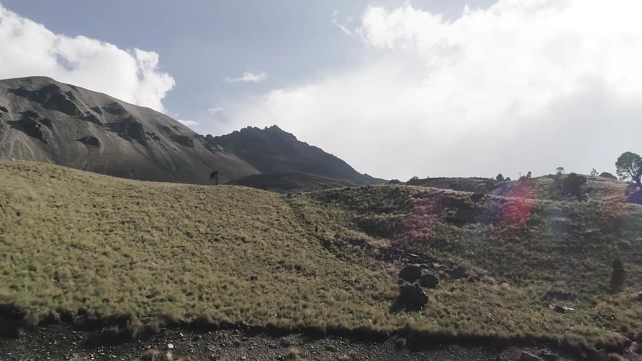 Aerial view of one of the highest peaks in Mexico, the Nevado de Toluca