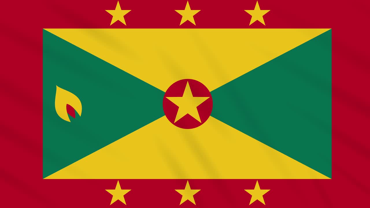 la bandera de granada agitando el fondo de tela, el bucle