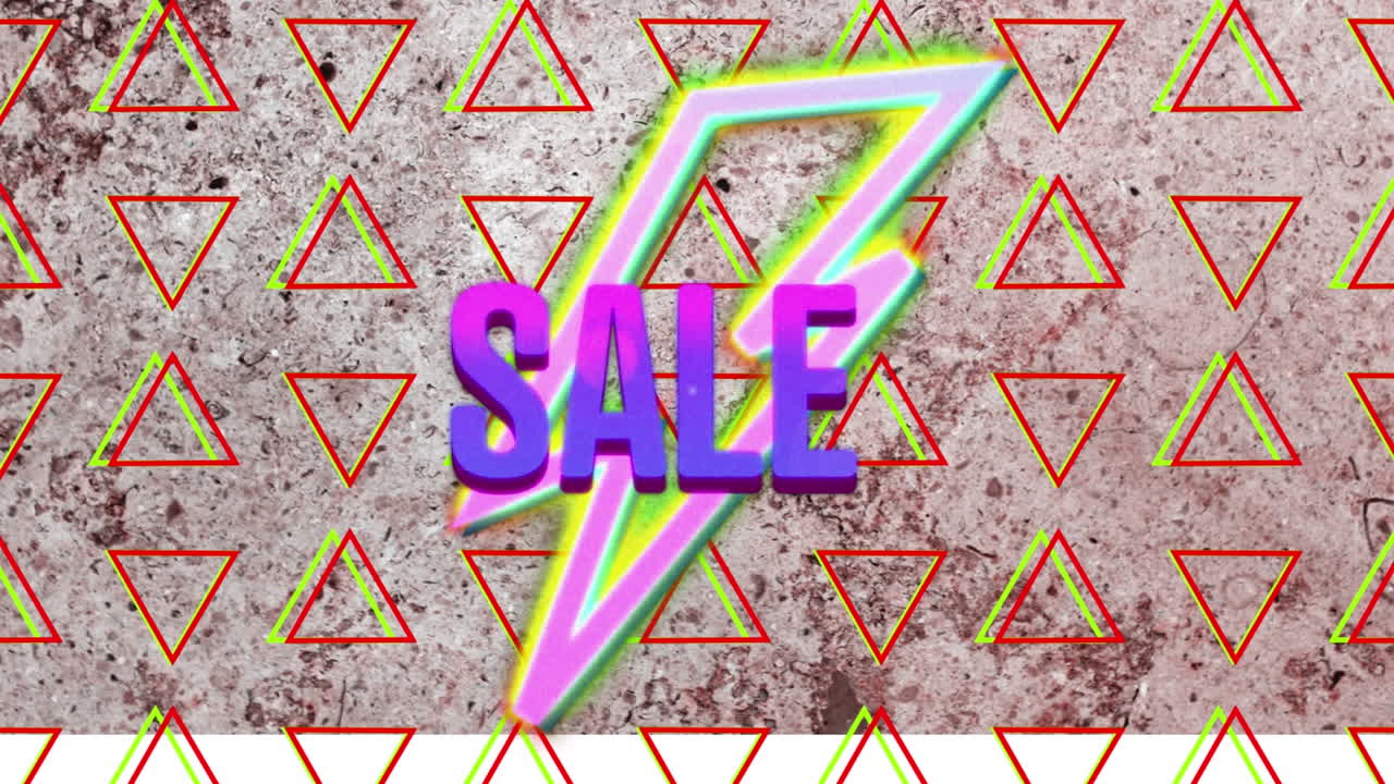 animación del texto de venta sobre un fondo abstracto