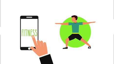 estilo de vida saludable con teléfono inteligente y atleta masculino