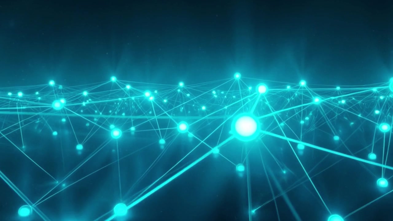 Abstract Digital Network Connection with Glowing Nodes and Lines