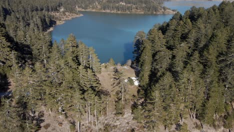 Aerial-Aoos-Spring-Lake-Zagori-Epirus-Greece-Descending-panning-up