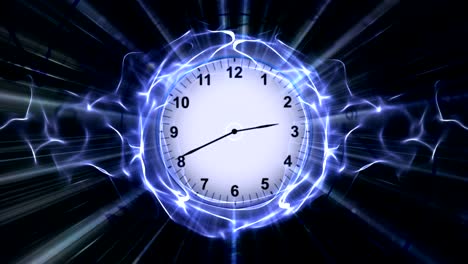 relojes de túnel y fibras, concepto de viaje en el tiempo animación, renderización, fondo, bucle