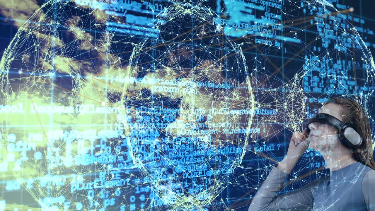 mujer usando vr video