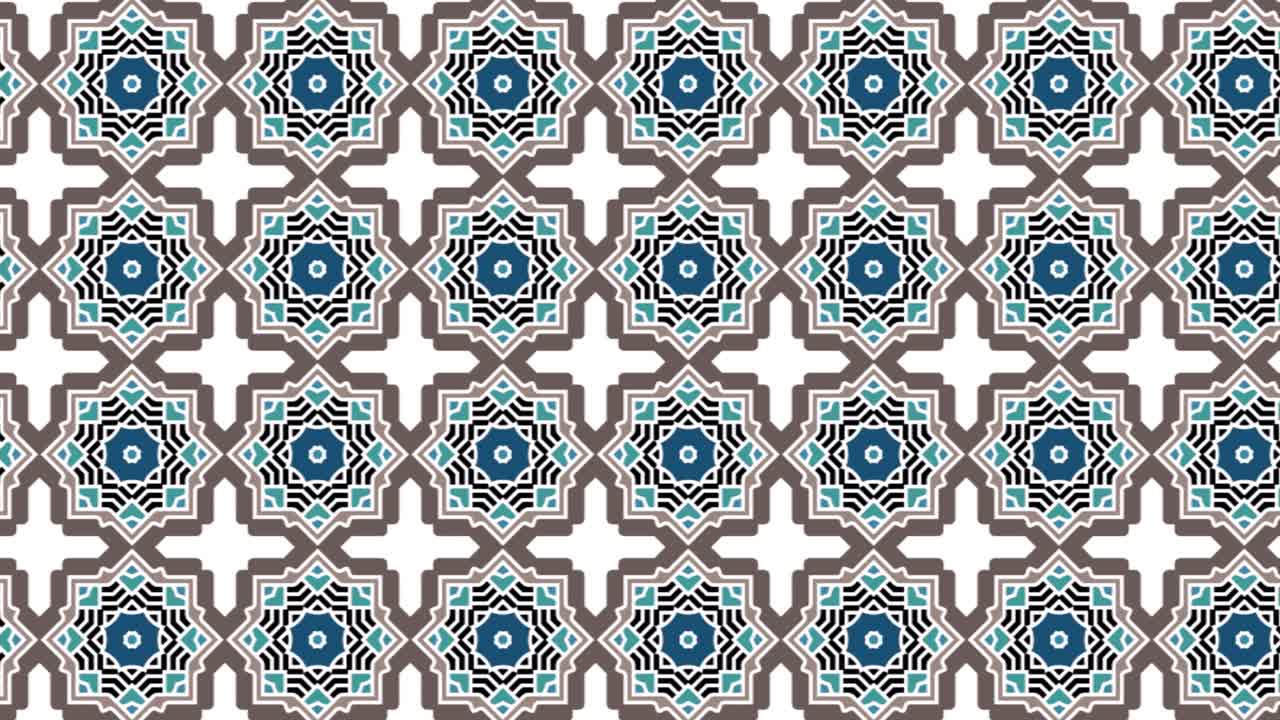 animación de fondo abstracto sin fisuras en estilo ornamental geométrico