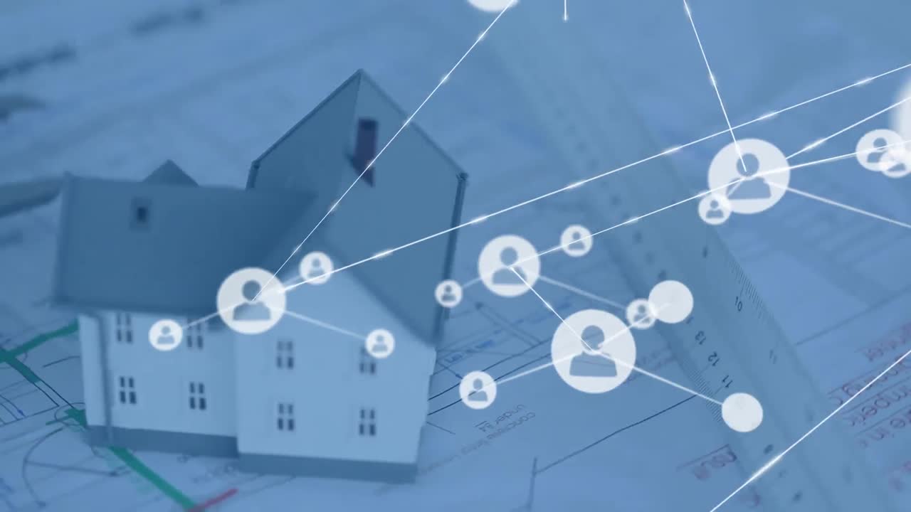 집 모델을 통한 연결 네트워크의 애니메이션