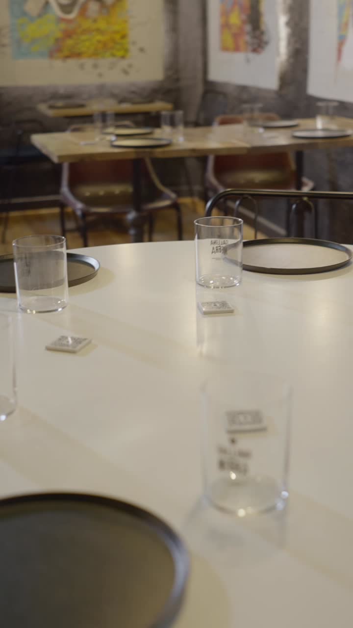 Empty table setting in a modern restaurant