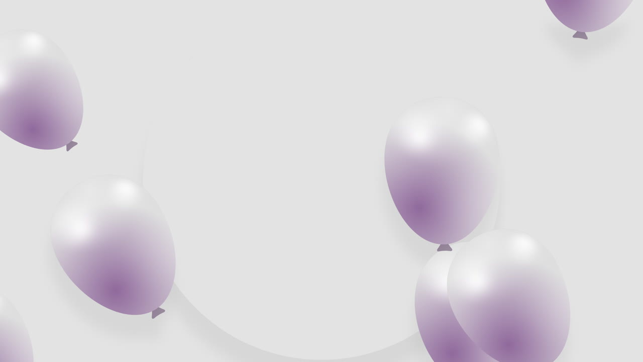 Purple and White Balloons Floating on Neumorphism Background