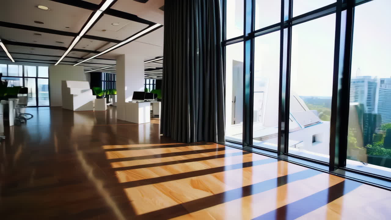 Modern Open Office Space with City View