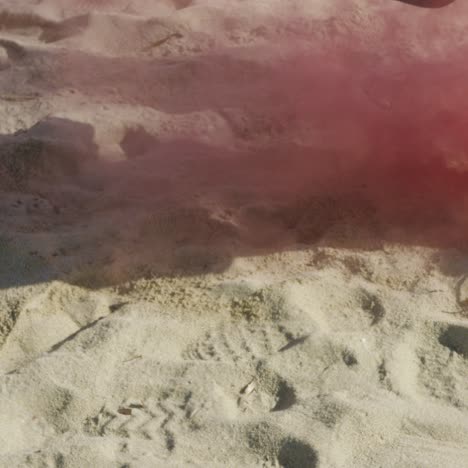 woman feet on sandy beach