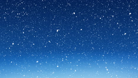 snow falling on blue background