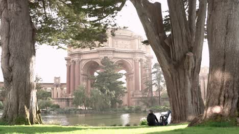 enjoying the morning at the palace of fine arts