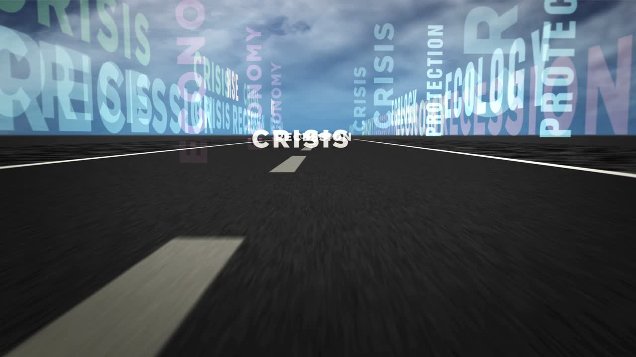 도로 루프에 속도 비행 위기 텍스트