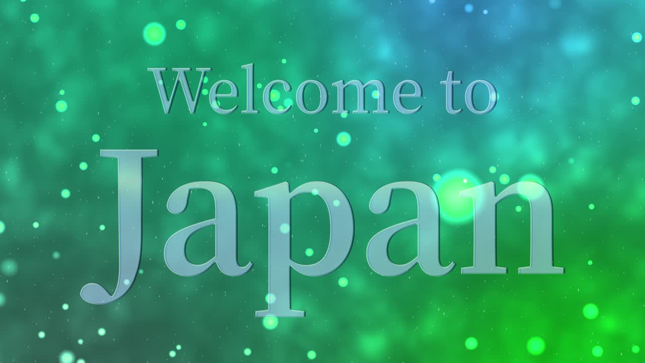 일본에 오신 것을 환영합니다 문자 애니메이션 모션 그래픽