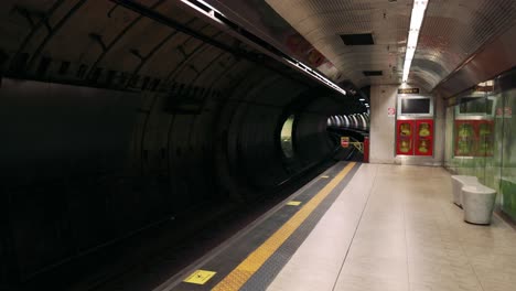 quiet subway platform in naples, italy