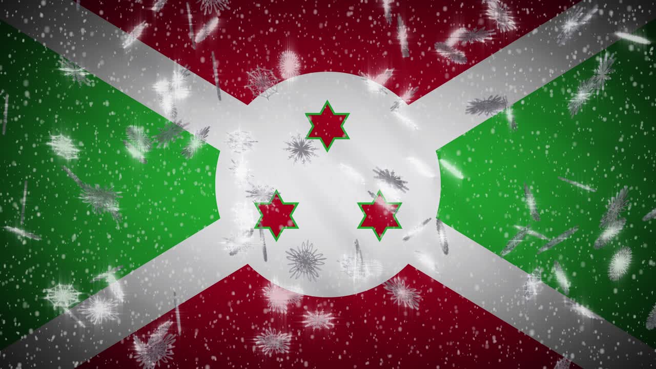 부룬디 발이 눈을 고, 새해와 크리스마스 배경, 루프