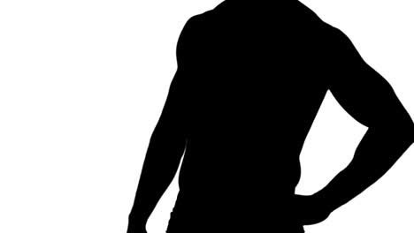 muscular silhouette of man posing for camera