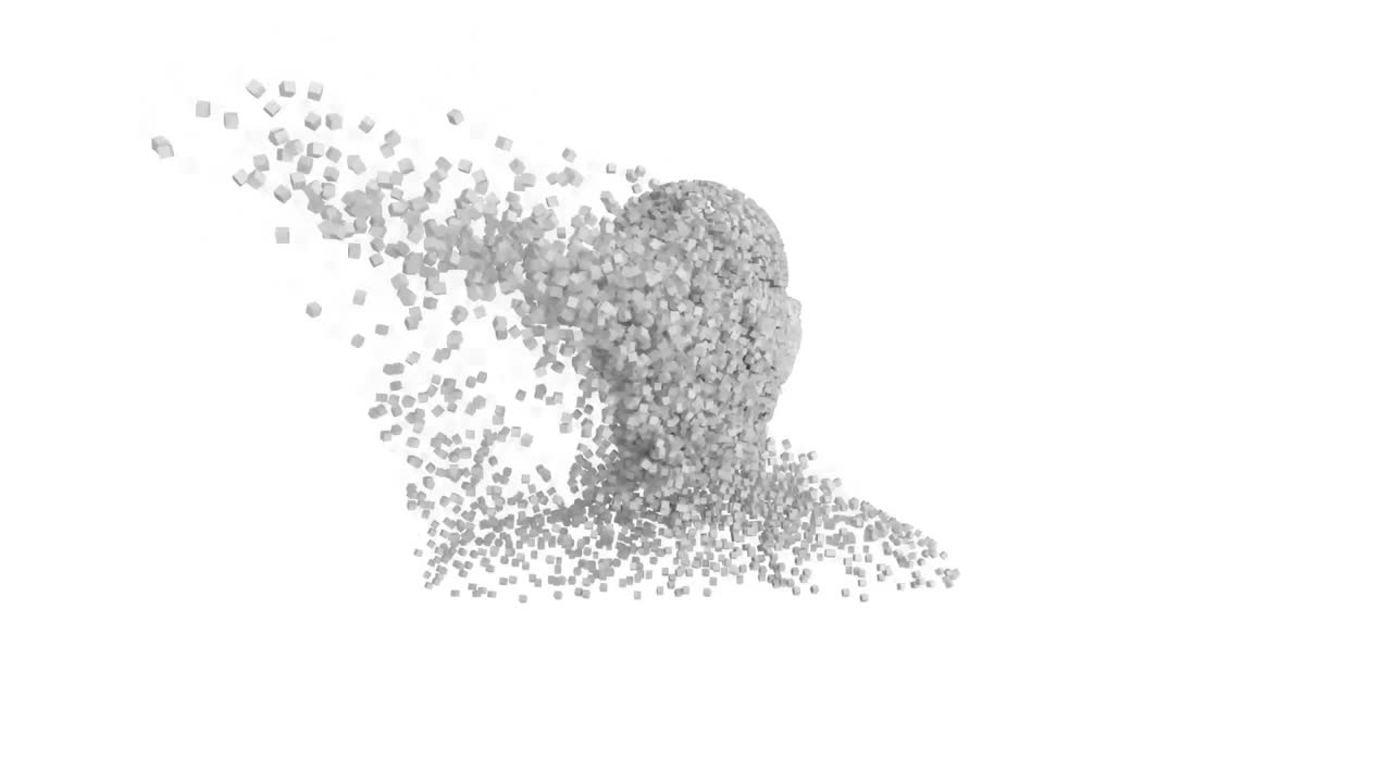 busto humano en movimiento sobre fondo blanco