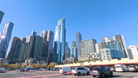 panoramic view of melbourne's skyscrapers and urban life