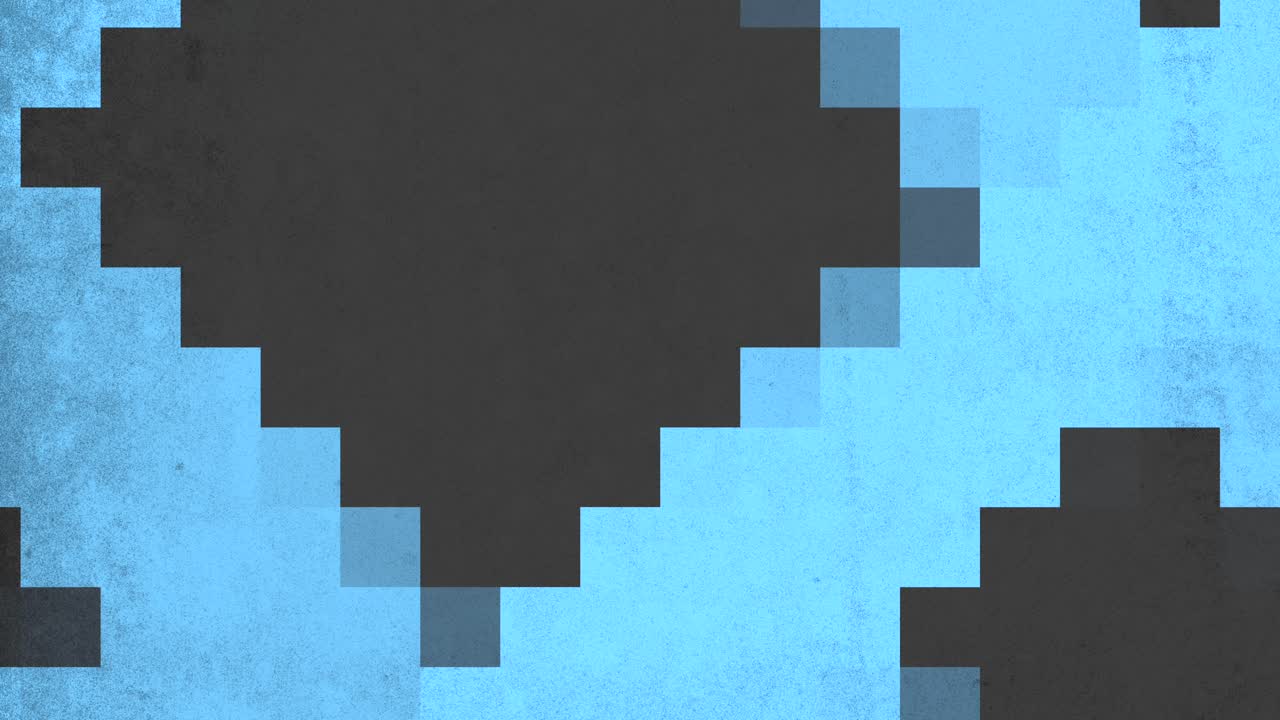 Pixelated blue and black pattern on black background