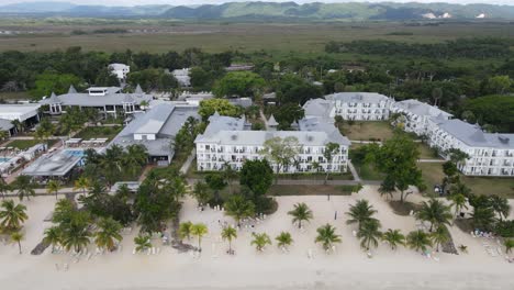 riu palace in negril, jamaica. captured in stunning high-resolution, this drone footage showcases the resort’s pristine beachfront, turquoise caribbean waters, and elegant architecture