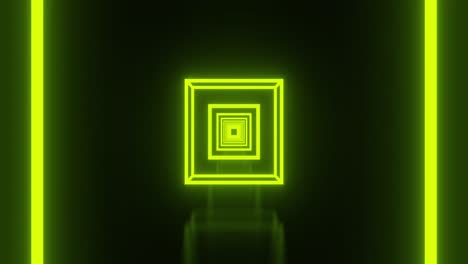 animation of multiple glowing neon green cubes moving on seamless loop