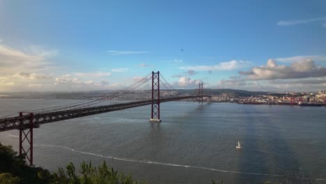 25th april bridge over tagus river in lisboa portugal