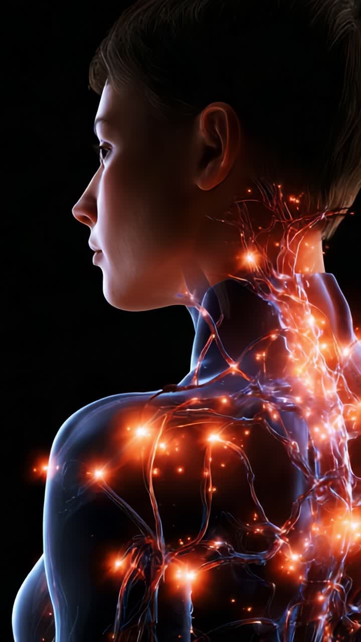 Esplorazione della complessa connessione tra il sistema nervoso umano e la tecnologia attraverso straordinarie immagini di percorsi neurali e forma