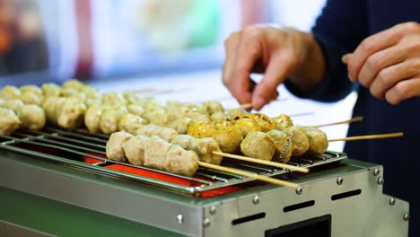 grilled meatballs on skewers