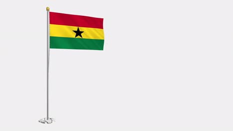 loop video of ghana flag  fluttering in the wind, slow motion video of 4k , with alpha channel