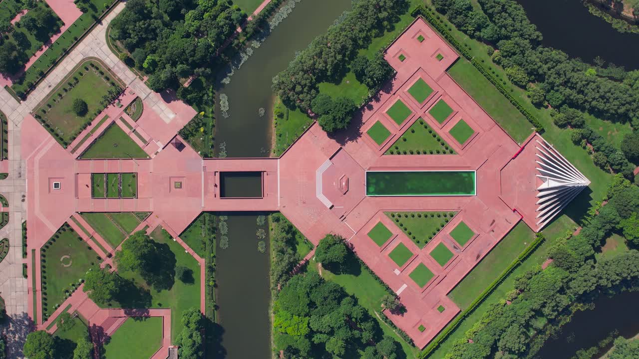 el monumento nacional a los mártires de bangladesh disparo aéreo sereno