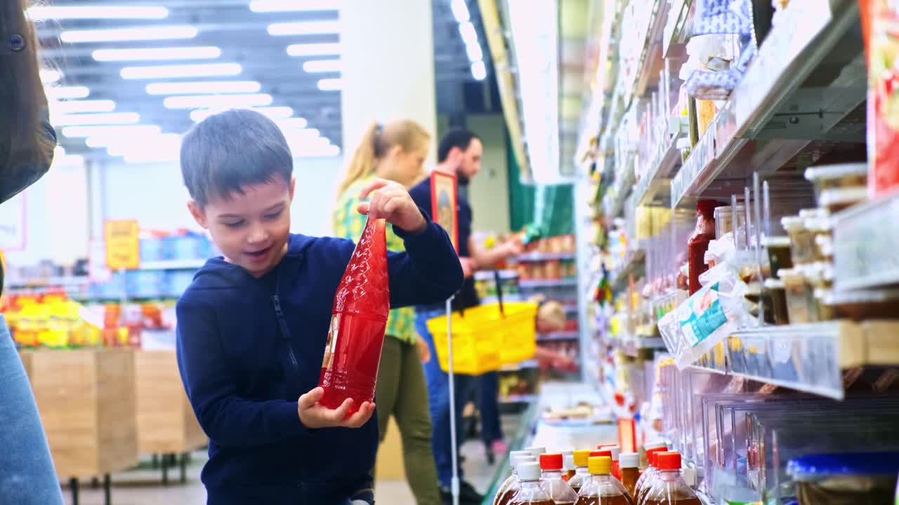 Shopping for Groceries: A Woman's Journey Through the Aisles of a Supermarket, Searching for Essential Items Among Colorful Shelves