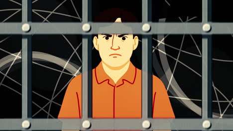 man behind bars
